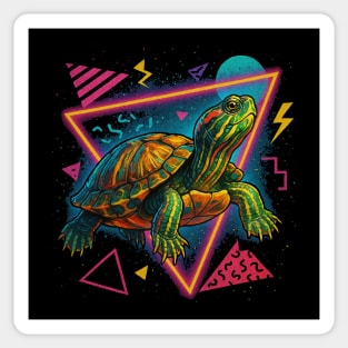 Retro Neon Cumberland Slider Turtle Sticker